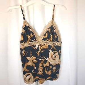 Giligan O'Malley Babydoll Lace Camisole Nylon Fairy Grunge Y2K L Runs Small